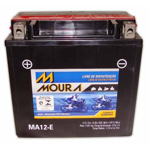 Bateria Moura Moto 12Ah 12v -MA12-E  (Ref. Yuasa: ytx 14l - BS)