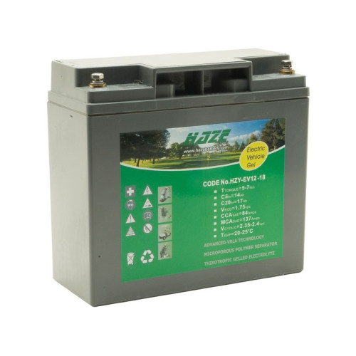 Bateria 12v 18ah HZB-EV12-18  - Ciclo Profundo (DC), Especial para Veículos Elétricos: bicicleta, scooter, cadeira de rodas, etc...
