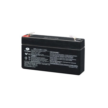 Bateria Estacionária VRLA ( AGM ) GetPower 6V – 1.3Ah – GP6-1.3